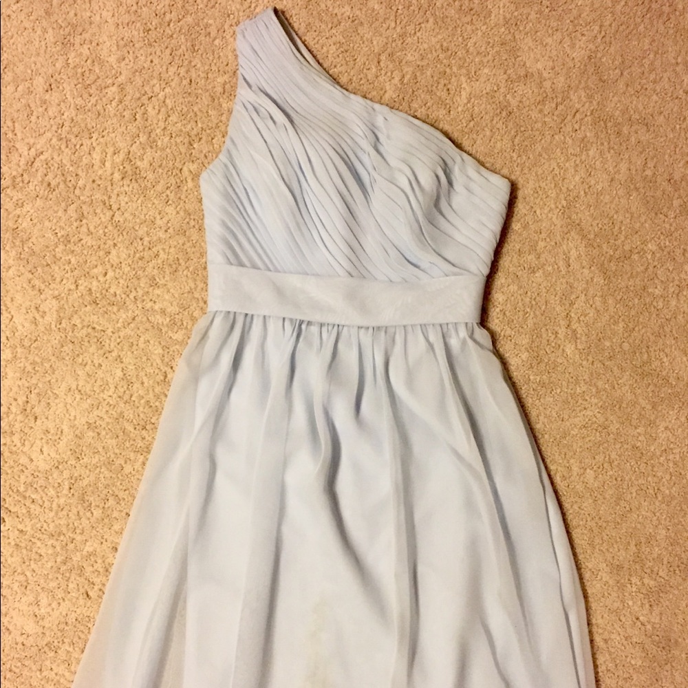 Light Blue One Shoulder Chiffon Dress sz 10